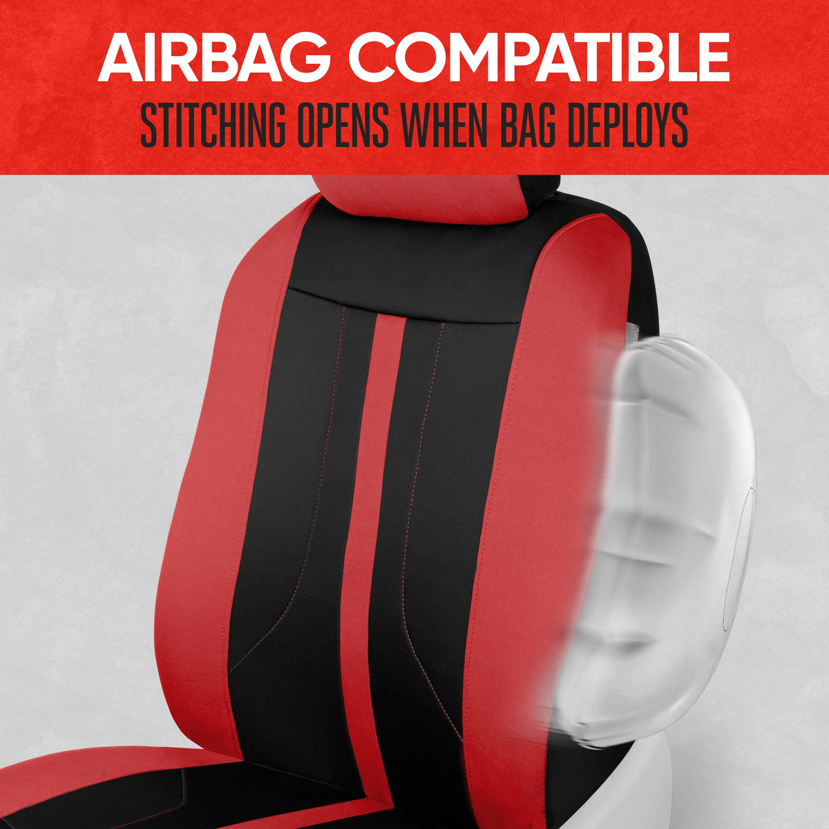 Motor Trend Red Cloth Car Seat Covers for Front Seats - Premium Automotive Bucket Seat Covers, Made for Vehicles with Removable Headrests