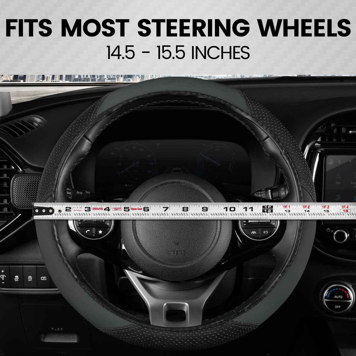BDK SootheGrip MassageTouch Steering Wheel Cover (Fits 14.5" - 15.5")