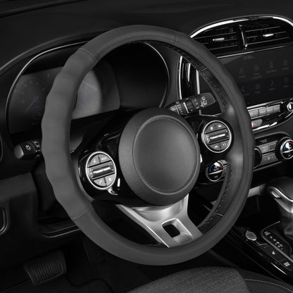 MotorTrend SoftTouch Advanced Traction Grip Steering Wheel Cover (Fits 14.5" - 15.5") - Gray