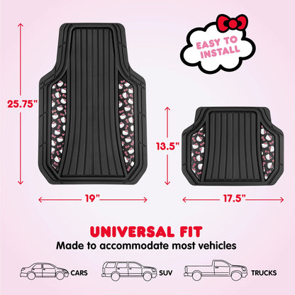 Hello Kitty Car Mats 4pc Floor Mats for Cars Trucks SUVs Kawaii Car Floor Mats for Women Men Accessories Rubber Heavy Duty Cute Non-Slip Always