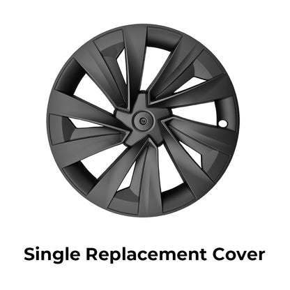 Yeslak Tesla Model Y Juniper 19" Crossflow Wheel Covers | Helix Style ABS Polymer Curb Rash Protectors (2025+)