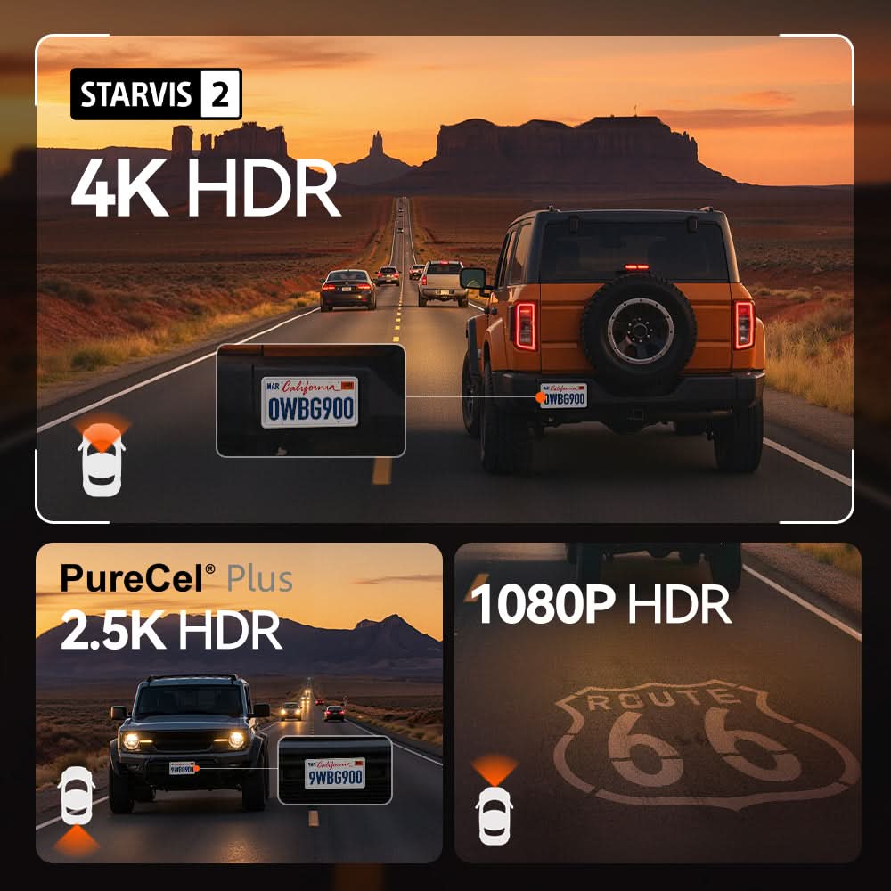 WOLFBOX HDR Rearview Mirror Dash Cam with 5.8GHz WiFi App Control 4K G900TriPro