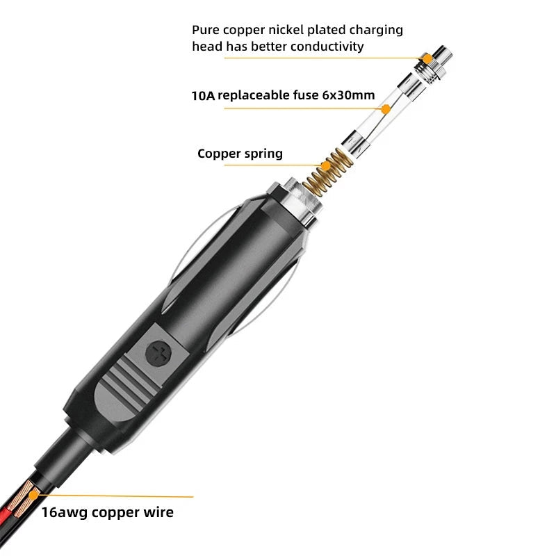 CARPURIDE Car charger mobile phone charger cigarette lighter dispenser with 2USB ports dual QC3.0 fast charging 20W USB-C