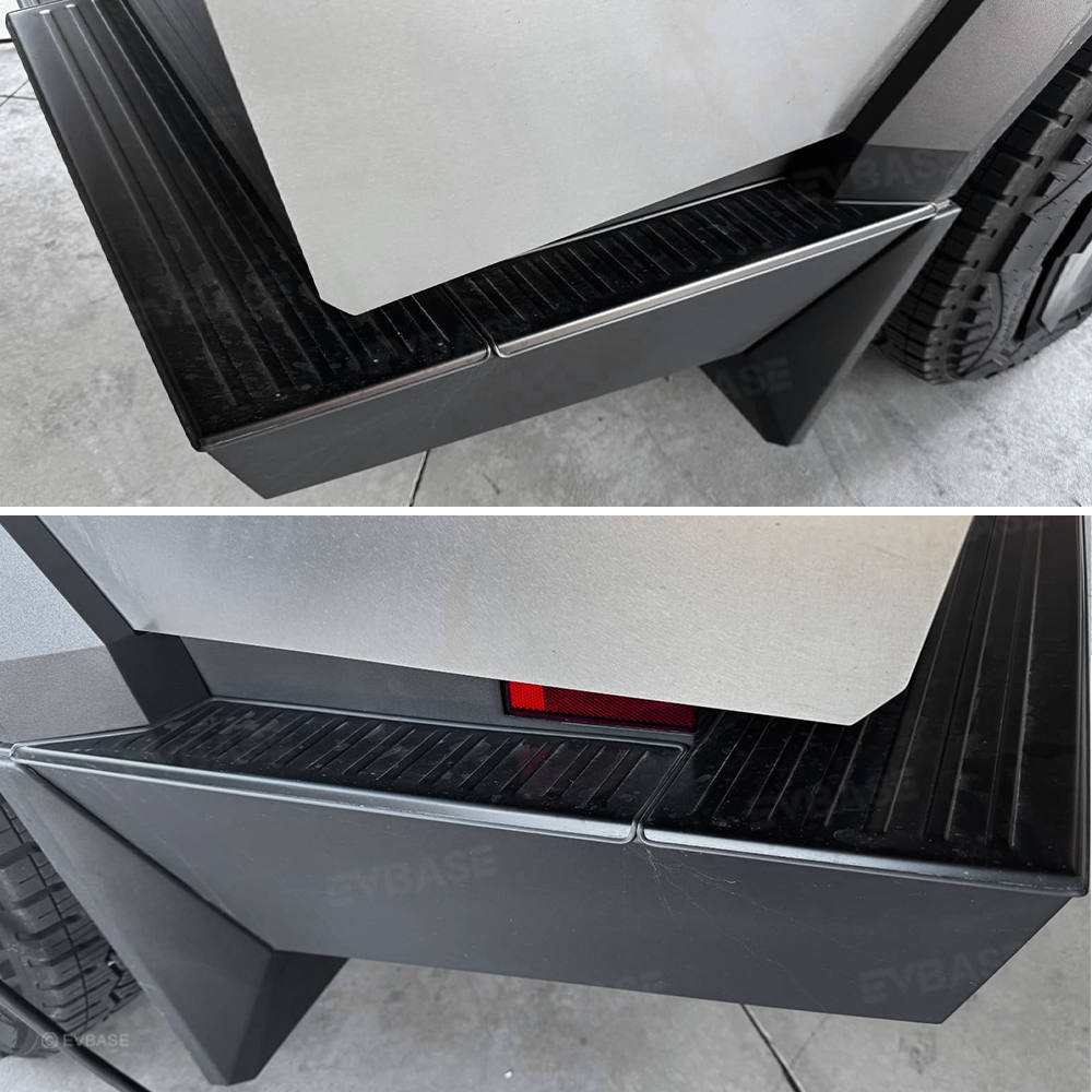 EVBASE Cybertruck Rear Bumper Tailgate Protector Stainless Steel Tailgate Top Cover Rear Bumper Guard Step Plates for Tesla