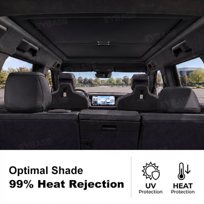 EVBASE Retractable Roof Sunshade for Rivian R2 Glass Sunroof Shade UV Protection & Heat Insulation