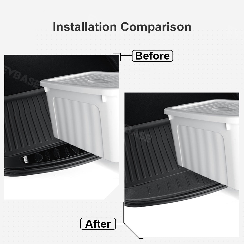 EVBASE Model S Trunk Sill Plate Cover Rear Bumper Protector Guard Trim TPE with Carbon Fiber Pattern