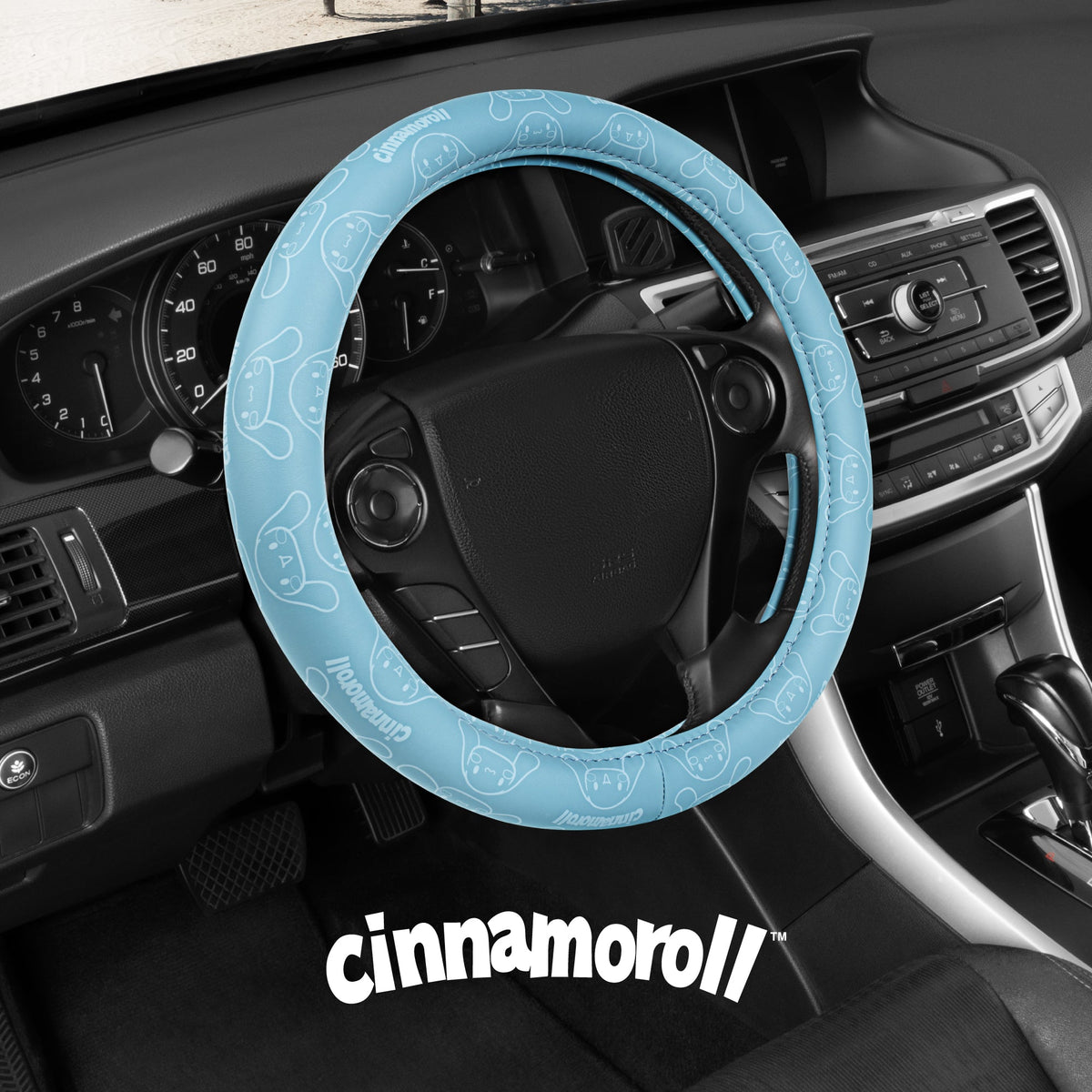 Cinnamoroll Steering Wheel Cover, Official Sanrio Car Steering Wheel Cover with Universal Size 14.5 - 15.5, Cute Blue Steering Wheel Cover for