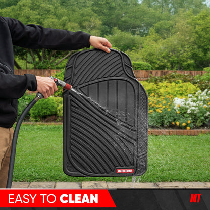 MotorTrend 4-Piece 3-Rows Extra-High Ridgeline Front Floor Mats, Middle Floor Mat, and Rear Floor Mat