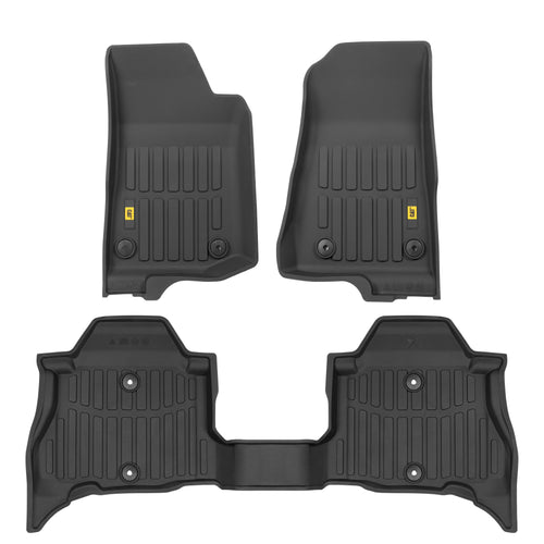 CAT 3-Piece JustFit™ 3D Front Liner Mats and Rear Liner Mats for Jeep Wrangler 4XE (2021 - 2026) - Heavy Duty, All Weather, Custom Fit