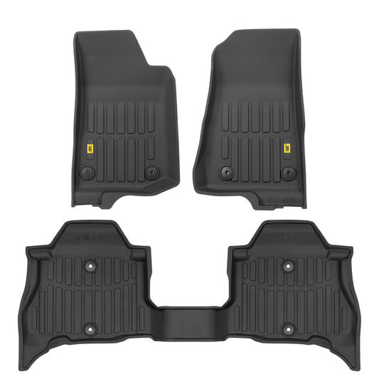 CAT 3-Piece JustFit™ 3D Front Liner Mats and Rear Liner Mats for Jeep Wrangler 4XE (2021 - 2026) - Heavy Duty, All Weather, Custom Fit