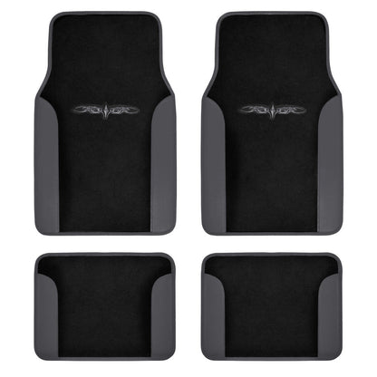 BDK 4-Piece Design Print Carpet Front Floor Mats and Rear Floor Mats