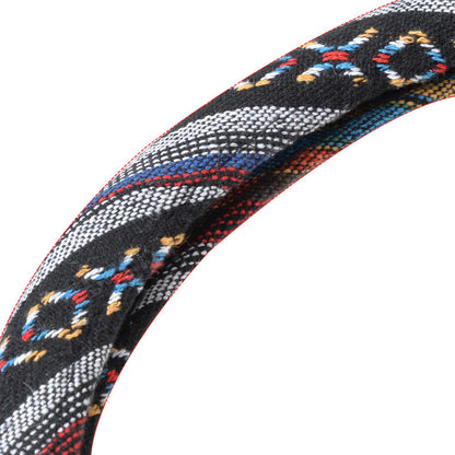 BDK Woven Saddle Steering Wheel Cover (Fits 14.5" - 15.5")