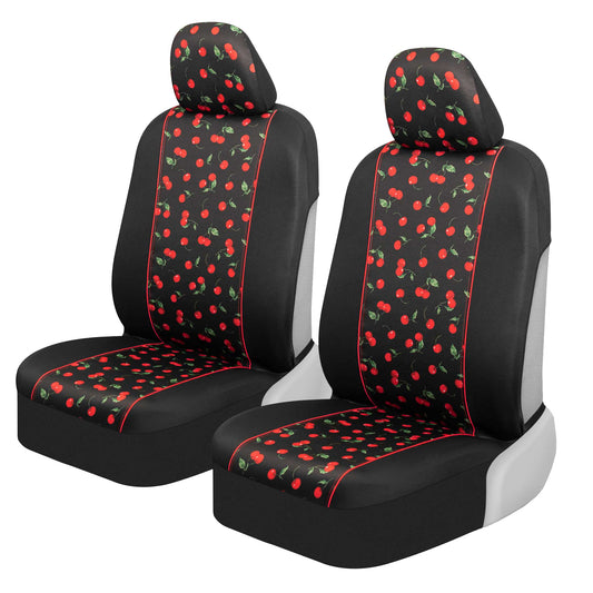 BDK 2-Pack Red Cherries Front Seat Covers