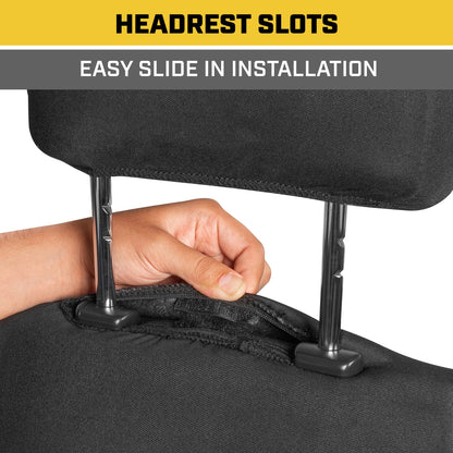 CAT 2-Pack FlexFit Front Seat Covers with Hexagonal Design