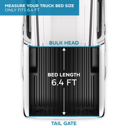 MotorBox Soft Tri-Fold Truck Tonneau Cover for Ram 1500 (2002-2023) / Ram 2500 & 3500 (2003-2020) with 6.4 ft Bed, All-Weather Folding Truck Bed