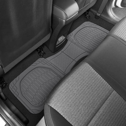 MotorTrend 4-Piece 3-Rows FlexTough Deep Dish Front Floor Mats, Middle Floor Mats, and Rear Floor Mat