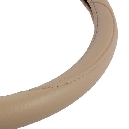 BDK Faux Leather Ergonomic Grip Steering Wheel Cover (Fits 14.5" - 15.5")