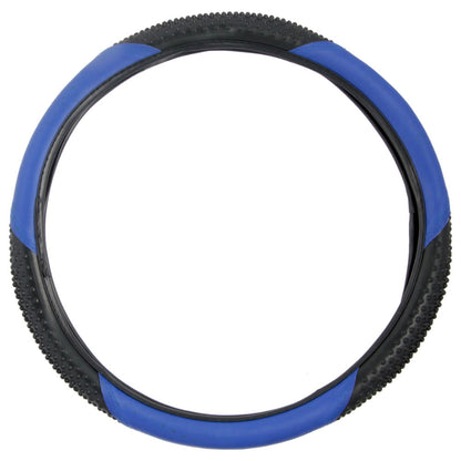 BDK Ergonomic Sport Massage Grip Steering Wheel Cover (Fits 14.5" - 15.5") - Blue