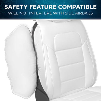 MotorBox 2-Pack Classic Edition Premium Faux Leather Perforated Cushion Front Seat Covers