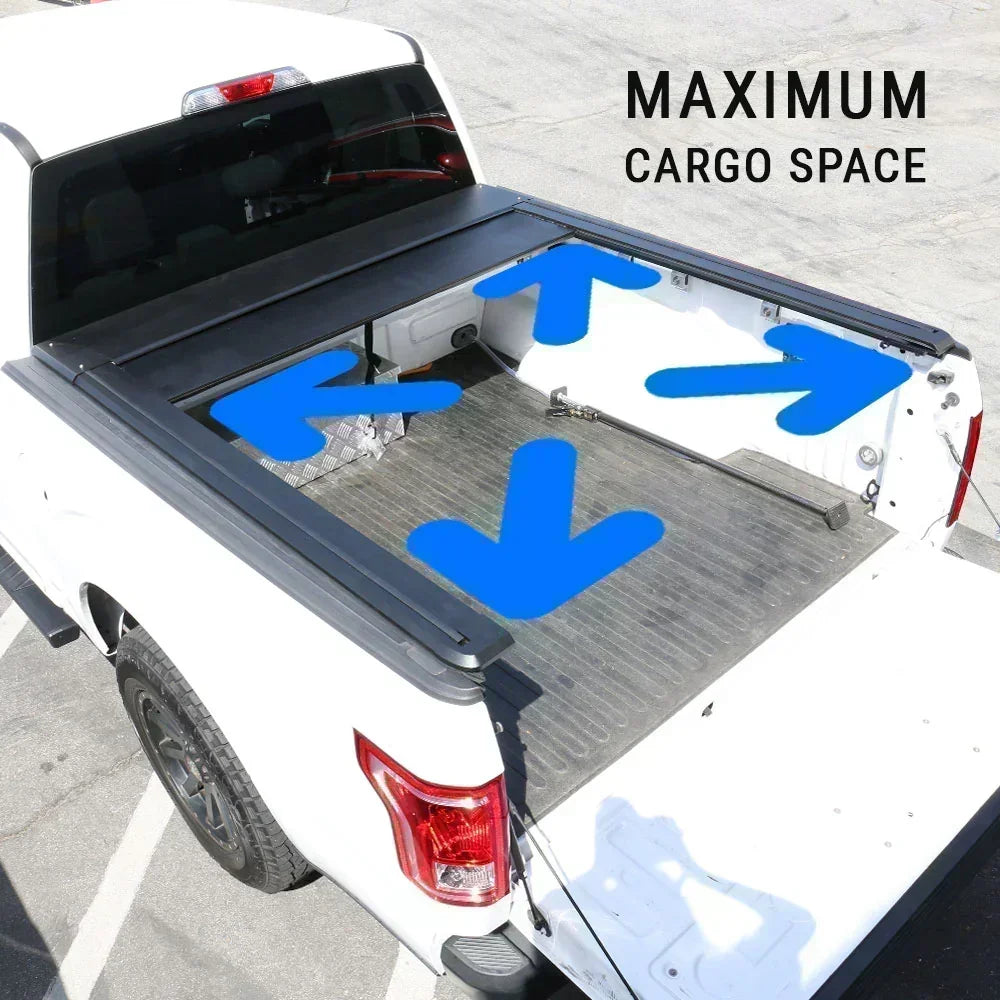 SYNETICUSA [2-in-1 Bundle] RAMBOX 1500/2500/3500 Retractable Tonneau Cover w/ Rack System