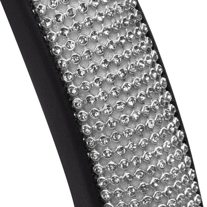 Carbella Bling Rhinestones Leatherette Steering Wheel Cover (Fits 14.5" - 15.5")