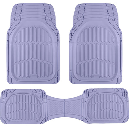 Carbella 3-Piece Front Floor Mats and Rear Floor Mats - Heavy Duty Deep Dish - Lavender