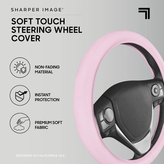 BDK Ultra Soft Blue Steering Wheel Cover for Women, Standard 15 inch Size, Cute Comfy Grip Faux Leather Car Steering Wheel Cover for Truck Van
