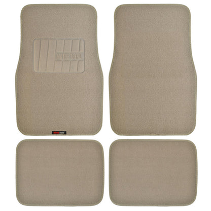 MotorTrend 4-Piece FatRug Premium Carpet Front Floor Mats and Rear Floor Mats with Heel Padding