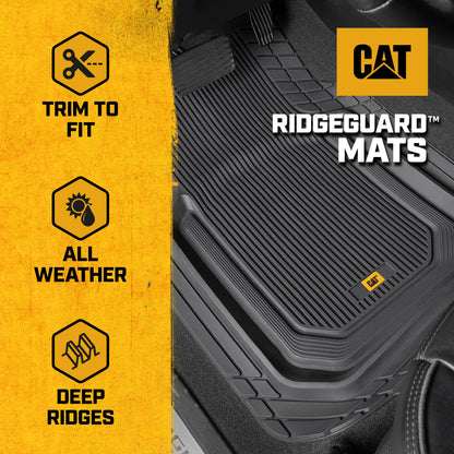 Cat® ToughLiner™ Universal Car Floor Mats for Truck SUV Sedan - Heavy Duty Trim to Fit All Weather Protection - Flexible Rubber Floor Liners