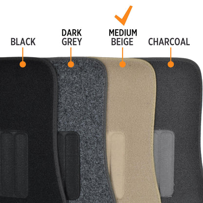 MotorTrend 4-Piece FatRug Premium Carpet Front Floor Mats and Rear Floor Mats with Heel Padding