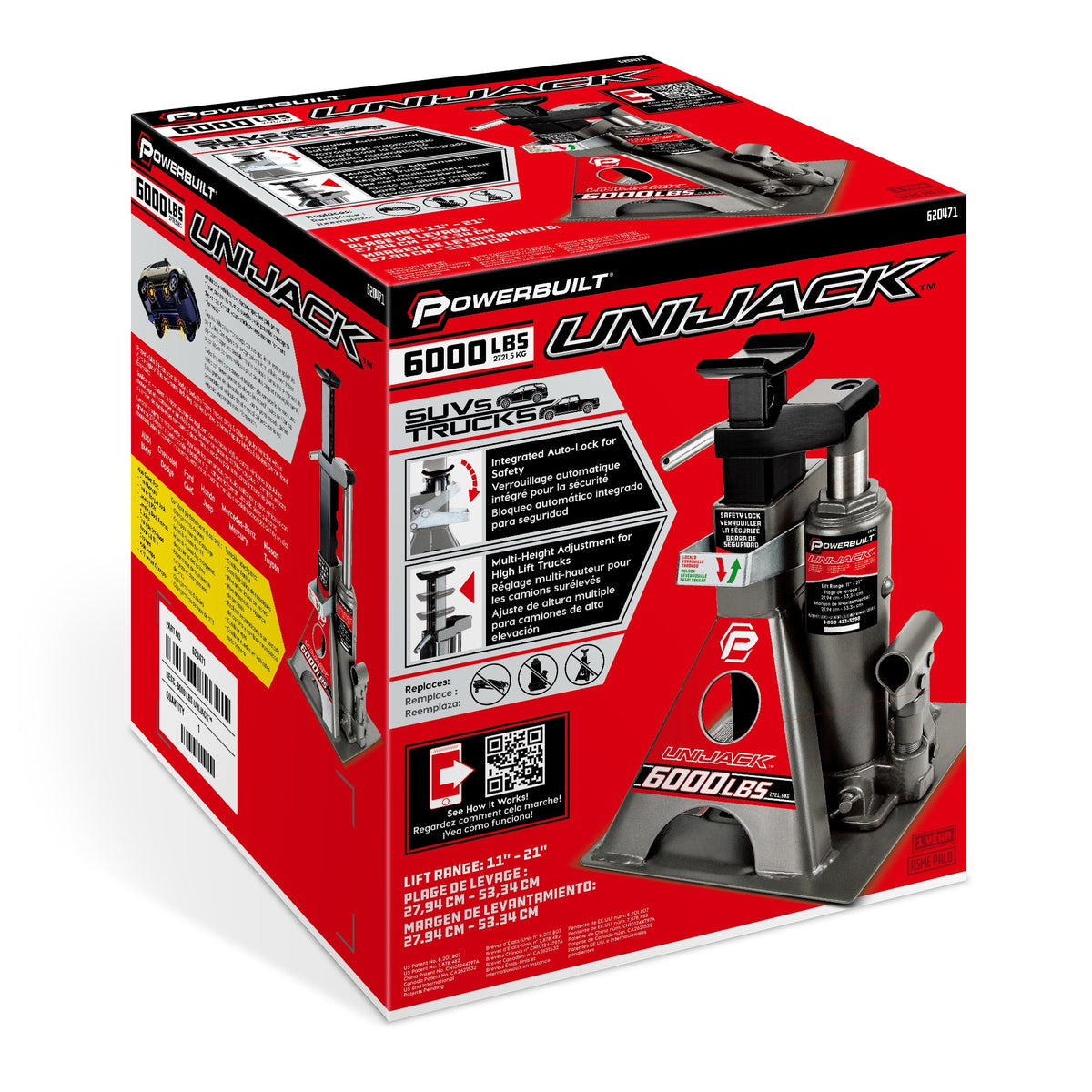 Powerbuilt 6000 Lb. Unijack Bottle Jack & Jackstand in One