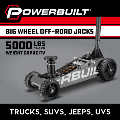 Powerbuilt 2.5 Ton Big Wheel Off Road Jack (Grey)
