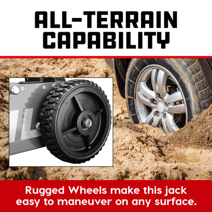Powerbuilt 2.5 Ton Big Wheel Off Road Jack (Grey)