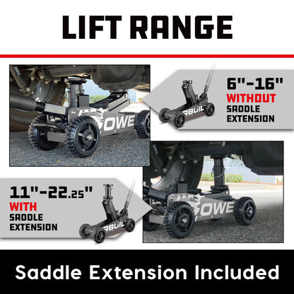 Powerbuilt 1.5 Ton Big Wheel Off Road Jack (Grey)