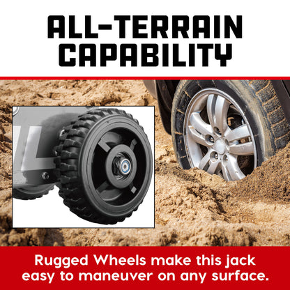 Powerbuilt 1.5 Ton Big Wheel Off Road Jack (Grey)