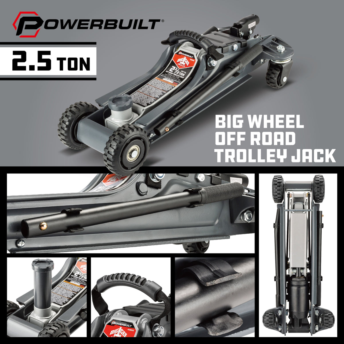 Powerbuilt 2.5T "Biggee Smallz" Off Road Trolley Jack