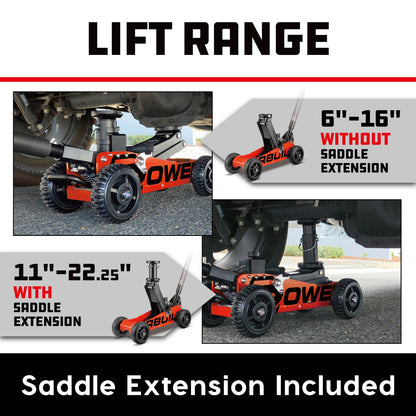 Powerbuilt 1.5 TON BIG WHEEL OFF ROAD JACK (Orange)