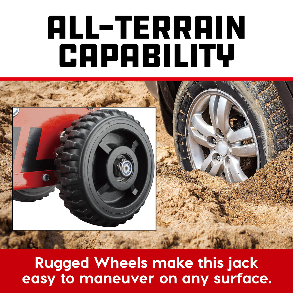 Powerbuilt 1.5 TON BIG WHEEL OFF ROAD JACK (Orange)