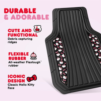 Hello Kitty Car Mats 4pc Floor Mats for Cars Trucks SUVs Kawaii Car Floor Mats for Women Men Accessories Rubber Heavy Duty Cute Non-Slip Always