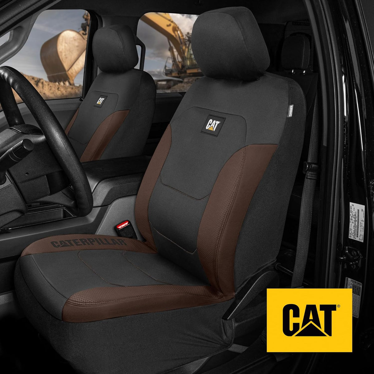 Cat® Flexfit™ Automotive Seat Covers for Cars Trucks and SUVs (Set of 2) - Car Seat Covers for Front Seats, Truck Seat Protectors , Auto Interior