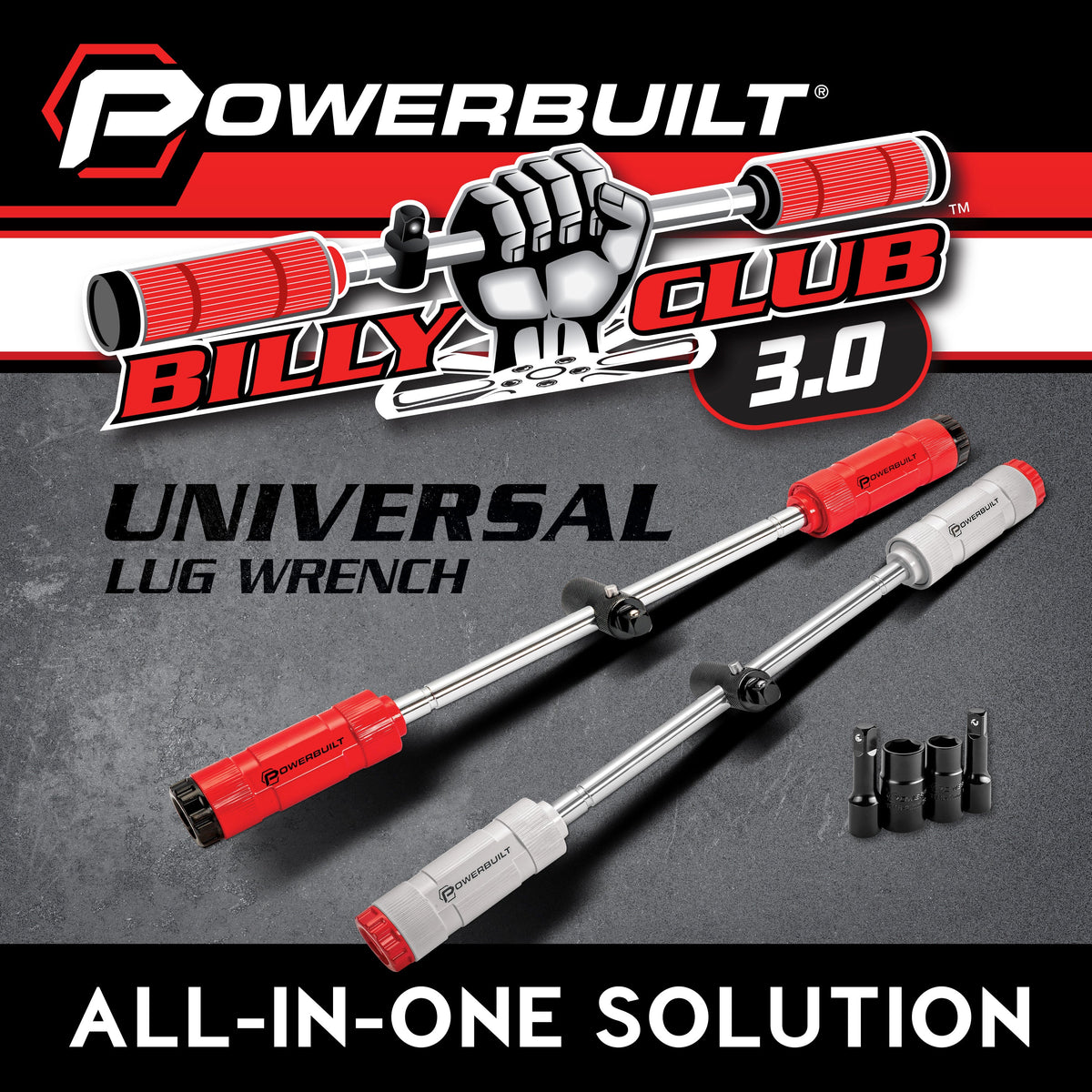 Powerbuilt Billy Club Universal Lug Wrench SAE/MM Gen-3