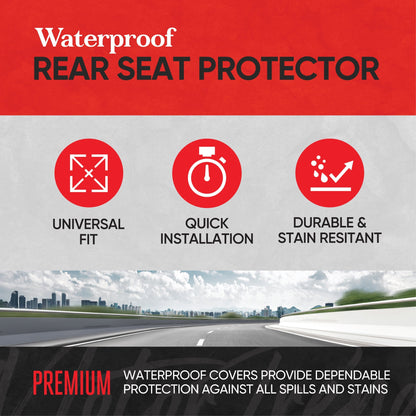 MotorTrend SpillGuard Water-Proof Neoprene Rear Seat Cover