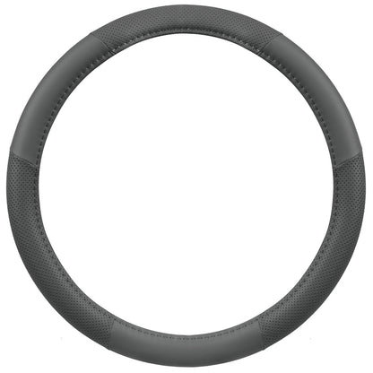 MotorTrend Soft Touch Perforated Microfiber Steering Wheel Cover (Fits 14.5" - 15.5") - Gray
