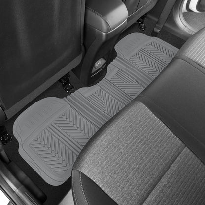 MotorTrend 3-Piece FlexTough Performance Deep Channel Front Floor Mats and Rear Floor Mat - Heavy Duty, All Weather, Trim to Fit
