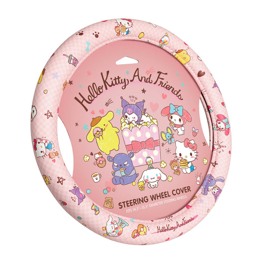 Hello Kitty and Friends Steering Wheel Cover, Universal Fit Cute Accessories for Women, Stylish Decor Gift Hello Accessories - Fits Standard