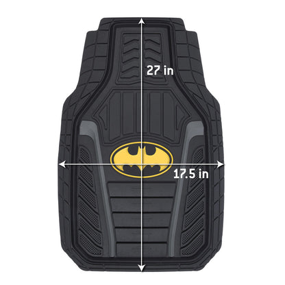 Warner Bros DC Comics 2-Piece Armored Batman Logo Front Floor Mats - Heavy Duty, All Weather, Trim to Fit