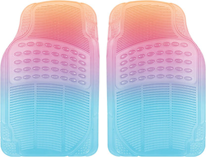 Carbella 2-Piece Cushioned Grip Pad Front Floor Mats - Heavy Duty, All Weather, Trim to Fit