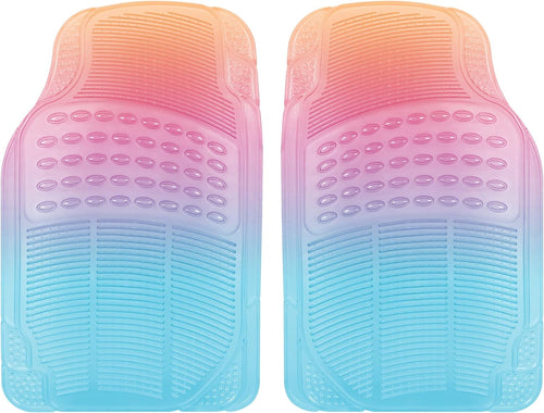 Carbella 2-Piece Cushioned Grip Pad Front Floor Mats - Heavy Duty, All Weather, Trim to Fit