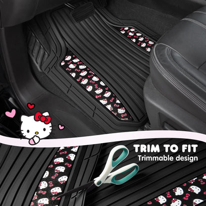 Hello Kitty Car Mats 4pc Floor Mats for Cars Trucks SUVs Kawaii Car Floor Mats for Women Men Accessories Rubber Heavy Duty Cute Non-Slip Always