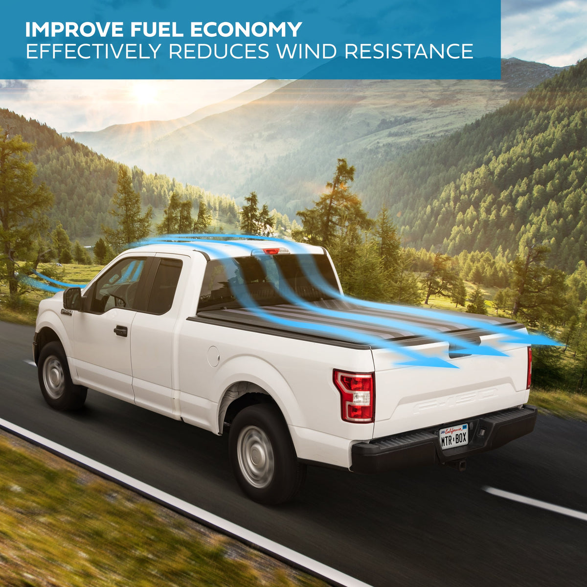 MotorBox Soft Tri-Fold Truck Tonneau Cover for Ram 1500 (2002-2023) / Ram 2500 & 3500 (2003-2020) with 6.4 ft Bed, All-Weather Folding Truck Bed